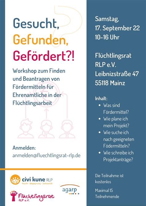 Fördermittelworkshop für Ehrenamtliche in der Flüchtlingsarbeit