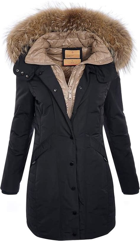 Zarlena Damen Wintermantel Mit Echtfell Winterjacke Jacke Winterparka