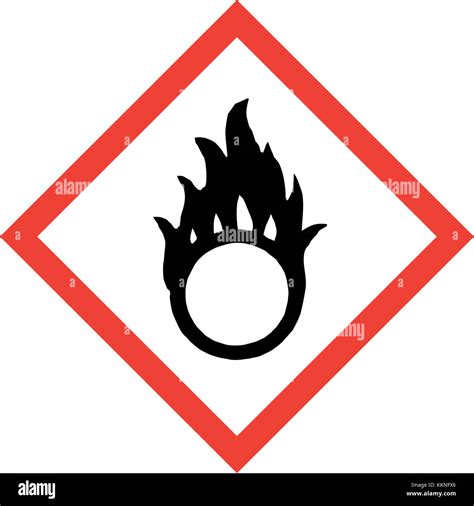 Hazard Sign With Oxidising Substances Symbol Stock Photo Alamy