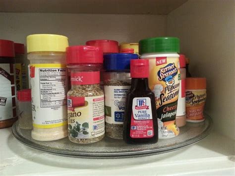 Repurpose An Old Glass Microwave Tray As A Lazy Susan For Spices Repurposed Kernel Season S