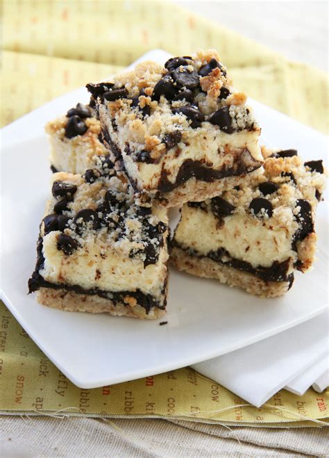 Chocolate Chip Cheesecake Squares Src Natural Noshing