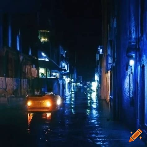 Nighttime Photograph Of A Rainy Alley In Port Said Egypt On Craiyon