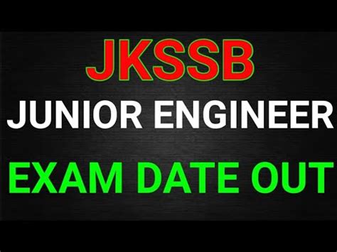 Exam Date Of Junior Engineer CIVIL Out Jkssb Exam Date Out Good