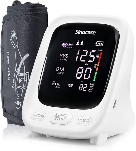 Sinocare Upper Arm Blood Pressure Monitor With Large Adjustable Cuff