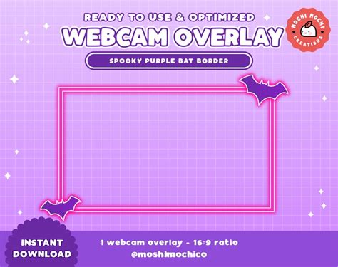 Spooky Neon Bat Webcam Overlay Halloween Webcam Border Etsy