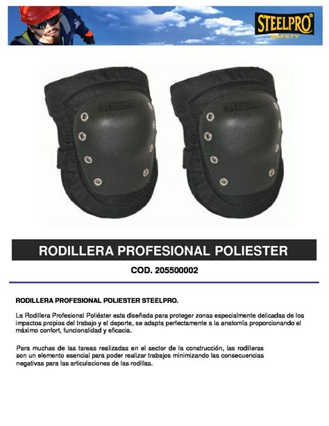 Rodillera Poliester Steelpro V M