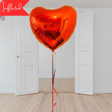 Giant 36" Valentine's Day Red Heart Balloon Inflated with Helium | Balloonista