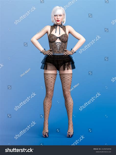 Beautiful Sexy Woman Black Lace Lingerie Stock Illustration Shutterstock