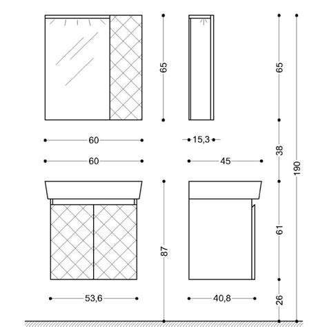 PVC Шкаф с мивка за баня 60 x 45 x 61см окачен, Криси 60 ⋆ MASTERHAUS
