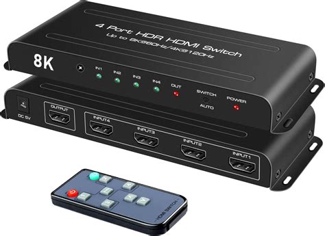 8k Hdmi Switch 4 In 1 Out Ferrisa Hdmi 21 Switch With Ir