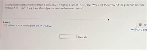 Solved An Arrow Is Shot Vertically Upward From A Platform Chegg