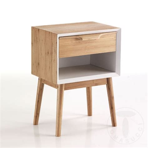 Tomasucci Hijo White Comodino A Cassetto In Legno Con Cornice