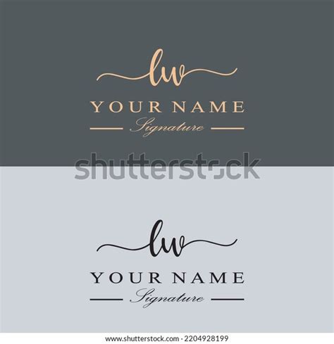 Lw Signature Logo Initial Letter Luxury Stock Vector Royalty Free