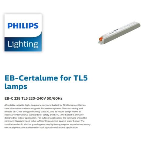 Philips Ecg T W Electronic Ballast Eb C Tl V Hz