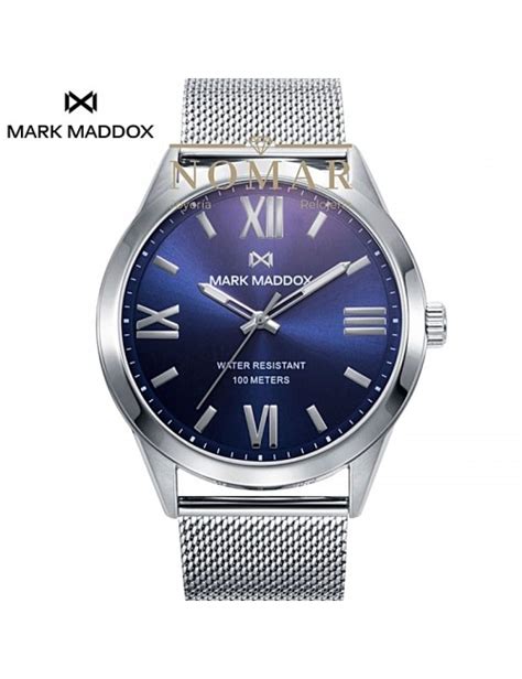 Reloj Mark Maddox De Hombre Mission Anal Gico Acero Esfera Azul