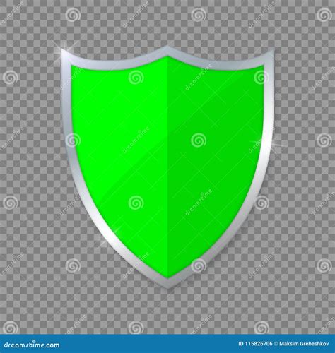 Green Shield Vector Illustration Stock Vector Illustration Of