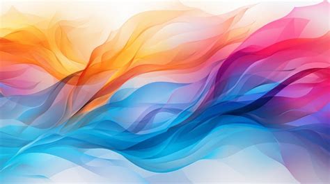 Premium Ai Image Abstract Colorful Waves On A White Background