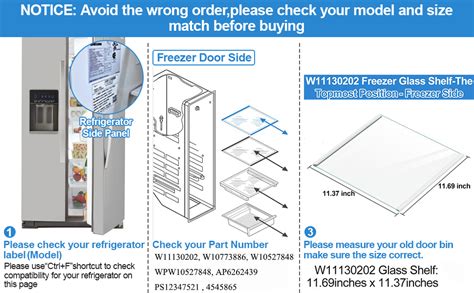 Upgraded W Freezer Glass Shelf Compatible With Whirlpool