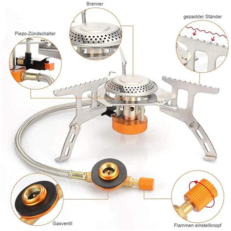 Kaufe Campingkocher mit Piezozündung Faltbar winddichter Camping
