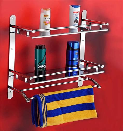 Stainless Steel Double Wallshelf Bathroom Shelf Double Shelf With
