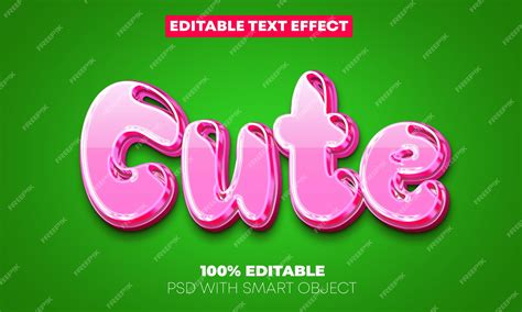 Premium Psd Editable Text Effect Cute Text Style