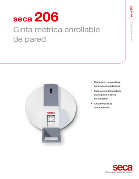 seca 206 Cinta métrica enrollable de pared