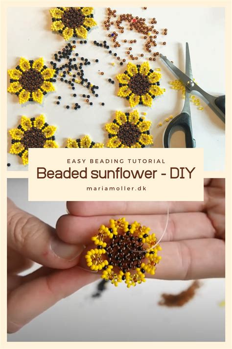 Sunflower Easy Beading Tutorial Diy Seed Bead Crafts Seed Beads