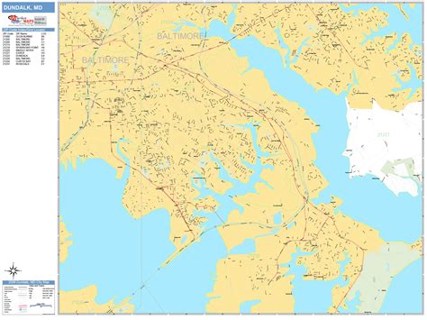 Dundalk Maryland Wall Map Basic Style By Marketmaps Mapsales