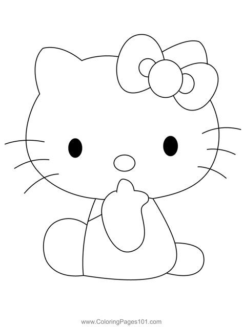 Kitty Coloring Page for Kids - Free Hello Kitty Printable Coloring ...