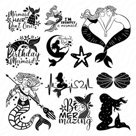 60 Little Mermaid Svg Bundle Mermaid Svg Mermaid Quotes Svg Etsy Australia