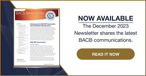 Now Available December 2023 Bacb Newsletter Behavior Analyst