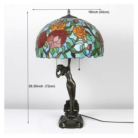 Canada 16 Inch Tiffany Lamp Table Lamp Unique Rose Stained Glass Luxurious Banker Memory Lamp