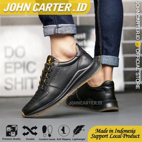 Jual John Carter Athens Sepatu Sneakers Pria Kulit Sintetis Sepatu