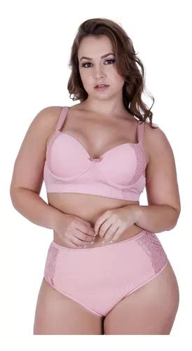 Kit 2 Conjuntos Reforçados Plus Size Conforto Lingerie Luxo