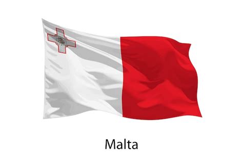 Premium Vector 3d Realistic Waving Flag Of Malta Isolated