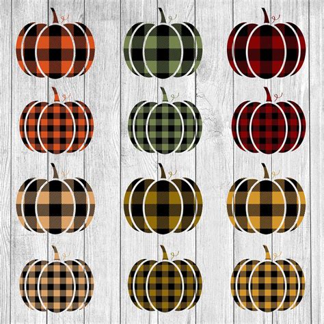 Plaid Pumpkin Svg Bundle Buffalo Plaid Pumpkin Clip Art Etsy