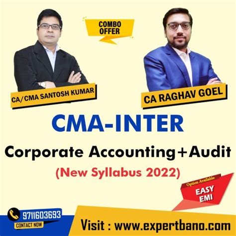 CMA Inter Corporate Accounting By CA CMA Santosh Kumar Auditing By CA