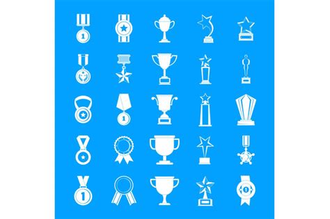 Medal Award Icon Set Simple Style By Anatolir56 TheHungryJPEG