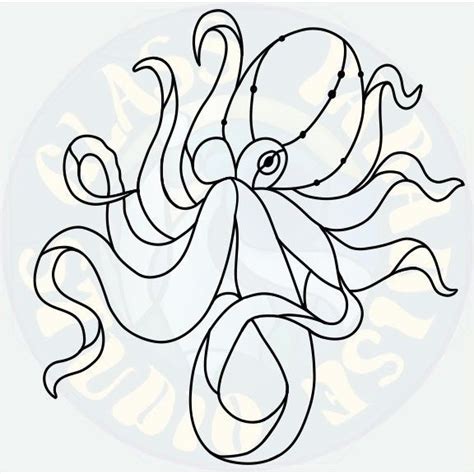 Octopus Stained Glass Pattern PDF Digital File 2 Versions Etsy