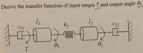 Solved Derive The Transfer Function Of Input Torque T And Chegg