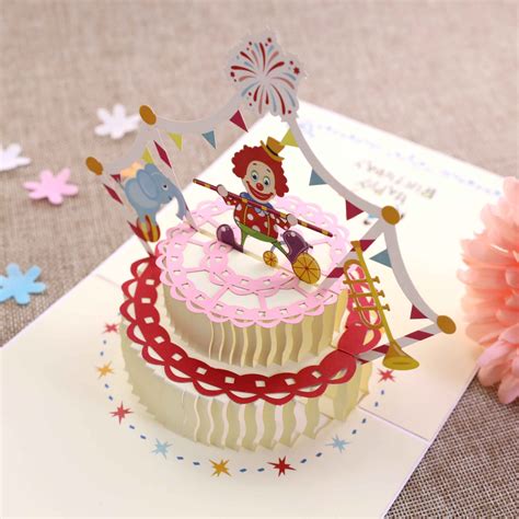 D Pop Up Birthday Card Happy Birthday Cake D Pop Up Bday Greeting