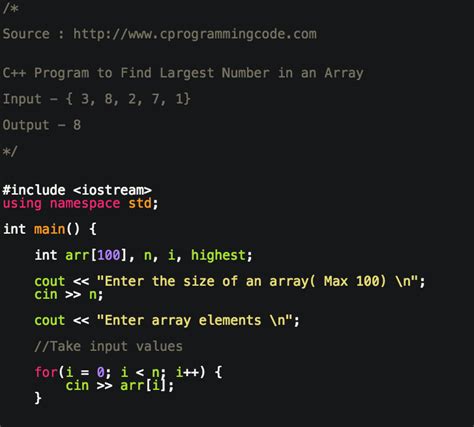 C Program To Find Largest And Smallest Of N Numbers