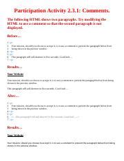 Zybooks Practice Comments Docx Participation Activity