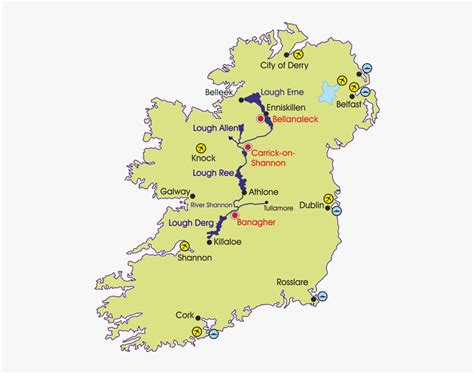 Ireland Map River Shannon On A Map Hd Png Download Transparent Png