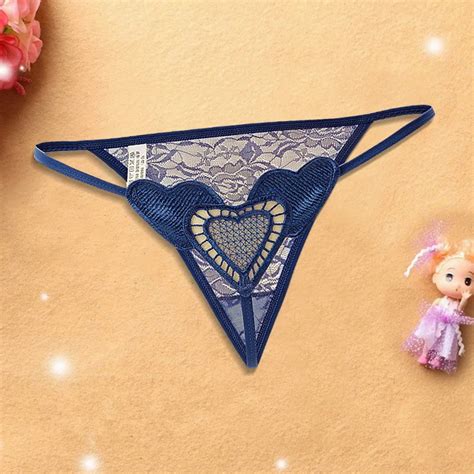 Uaang Sexy Women Lace Hollow Out Butterfly Shaped G String Open Crotch