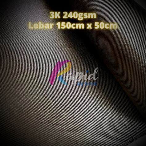 Jual Serat Karbon Asli Carbon Twill K Gsm Semi Web Lock Carbon