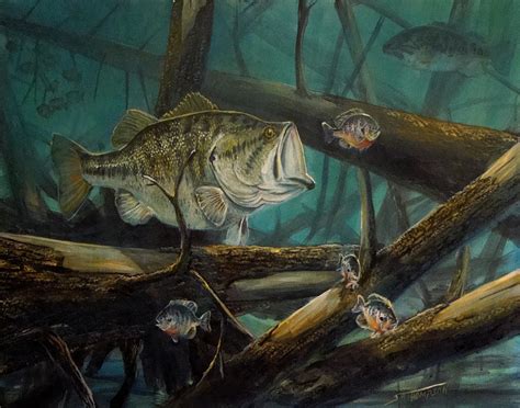 Largemouth Bass Painting By Scott Thompson