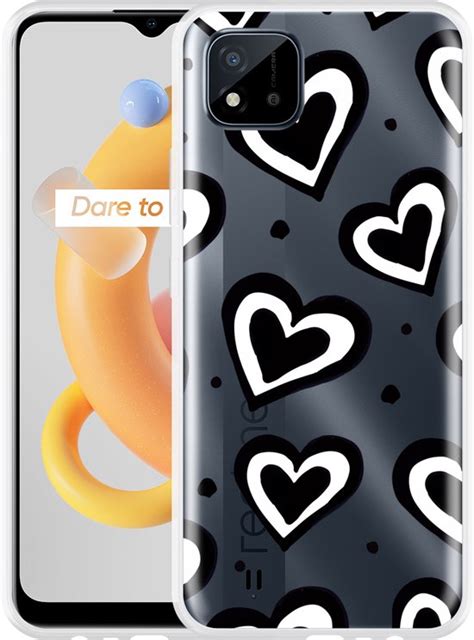 Realme C11 2021 Hoesje Watercolor Hearts Designed By Cazy Bol