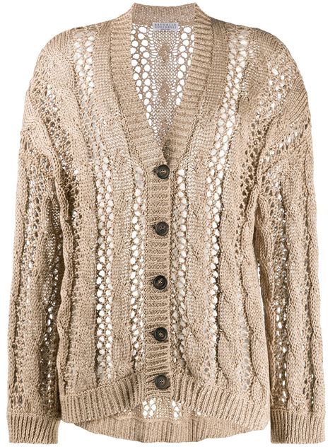 Brunello Cucinelli Slouchy Open Knit Cardigan Farfetch Open Knit