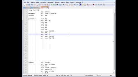 Helloworld In Assemblyassembly Helloworld Program Youtube